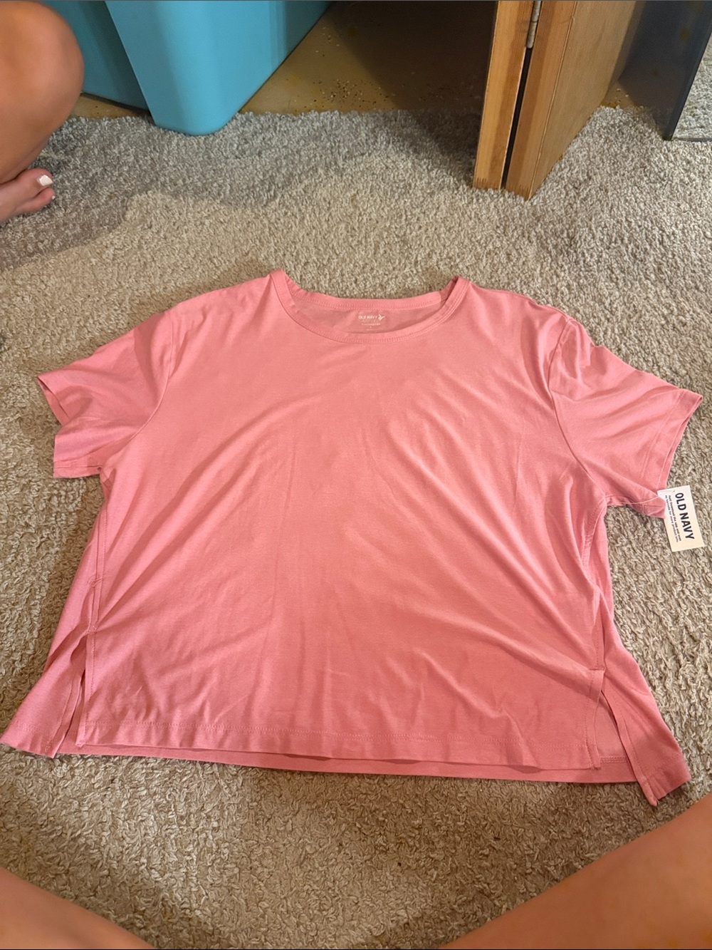 Old Navy Coral Pink Short Sleeve Crew Tee- Athletic top